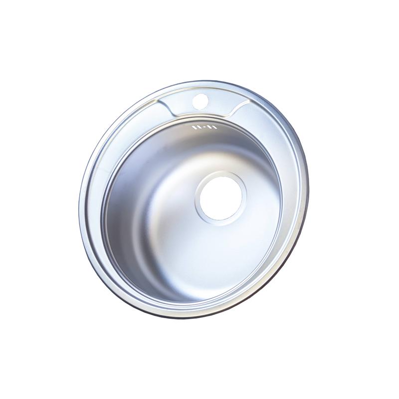 Stainless Steel Top Mount Round Sink Ø 490 mm lime-free, drain incl. EC 245 D 1008000044